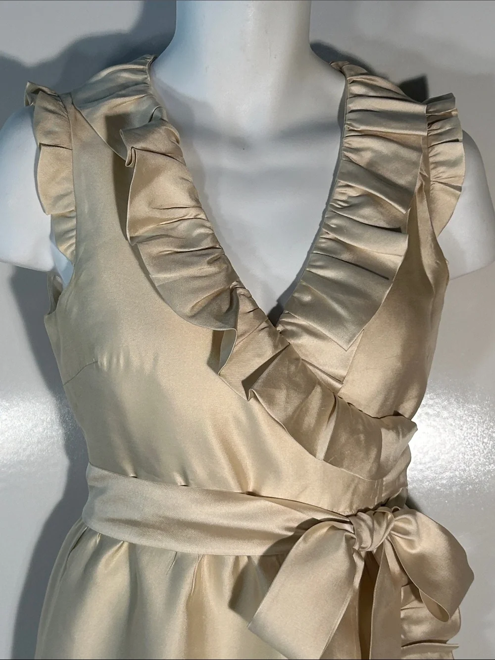 Kate Spade SZ 10 Wedding Belles Ivory Silk Wrap Dress Formal Wedding Bride
